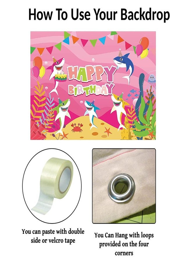 ثيم ماي بارتي زينة حفلات عيد ميلاد مستوحاة من أغنية بيبي شارك مع لافتة خلفية "عيد ميلاد سعيد" للبنات والأولاد (4 أقدام × 4 أقدام) - Image 3